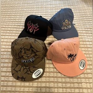 NWT 4 Volcom Dad Hat caps bundle